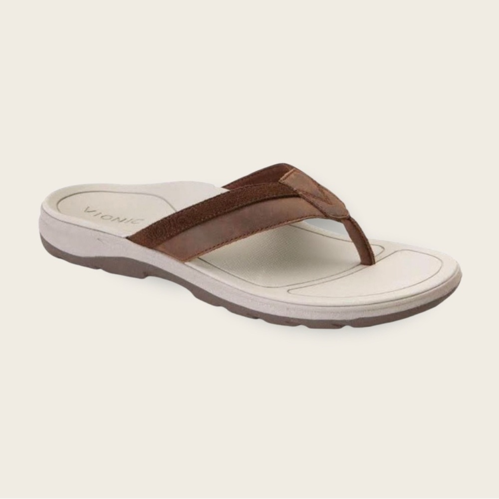 Men’s Vionic Canoe ‘Dennis’ Leather Flip Flops Size 8